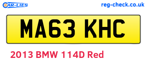 MA63KHC are the vehicle registration plates.