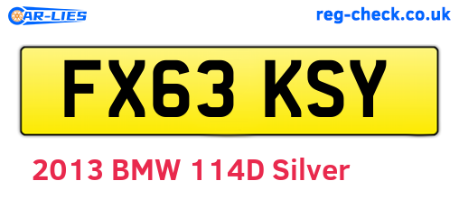 FX63KSY are the vehicle registration plates.