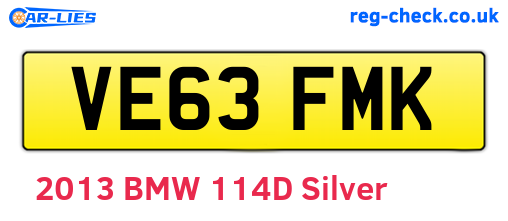 VE63FMK are the vehicle registration plates.