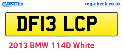 DF13LCP are the vehicle registration plates.