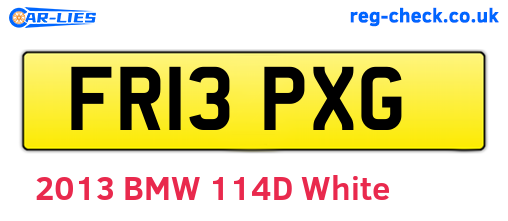 FR13PXG are the vehicle registration plates.