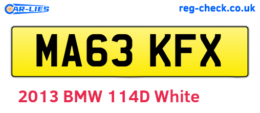 MA63KFX are the vehicle registration plates.
