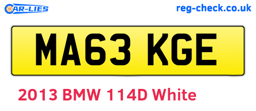 MA63KGE are the vehicle registration plates.