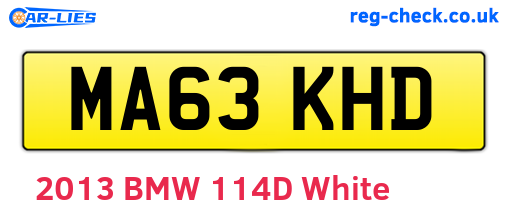 MA63KHD are the vehicle registration plates.