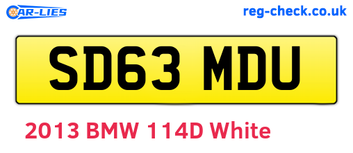 SD63MDU are the vehicle registration plates.