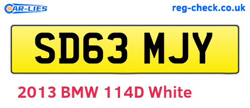 SD63MJY are the vehicle registration plates.