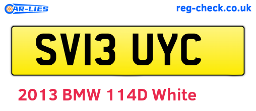 SV13UYC are the vehicle registration plates.