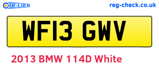 WF13GWV are the vehicle registration plates.