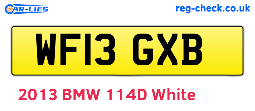 WF13GXB are the vehicle registration plates.