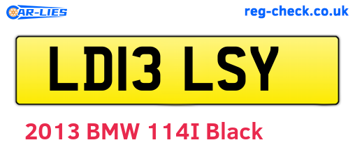 LD13LSY are the vehicle registration plates.