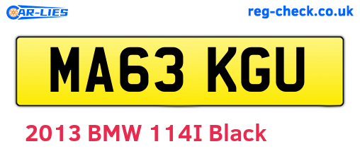 MA63KGU are the vehicle registration plates.