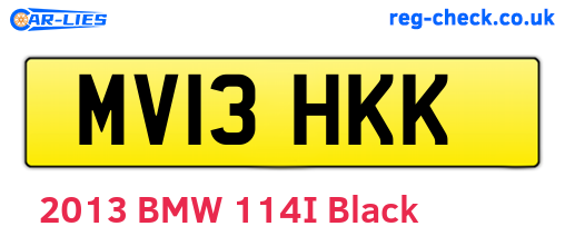 MV13HKK are the vehicle registration plates.