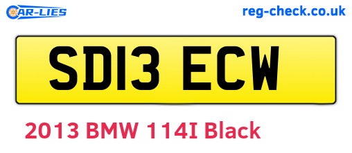SD13ECW are the vehicle registration plates.
