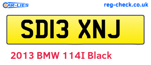 SD13XNJ are the vehicle registration plates.