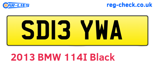 SD13YWA are the vehicle registration plates.
