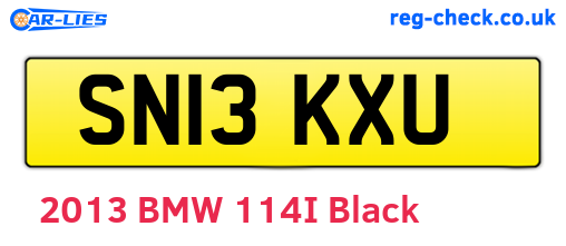 SN13KXU are the vehicle registration plates.