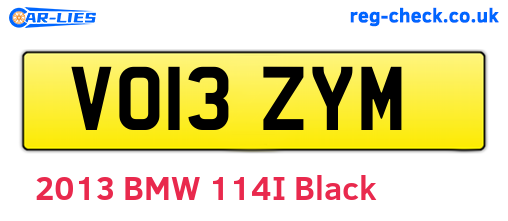 VO13ZYM are the vehicle registration plates.