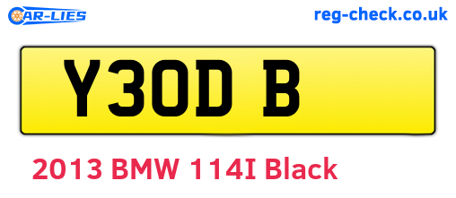 Y3ODB are the vehicle registration plates.