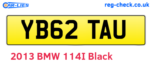 YB62TAU are the vehicle registration plates.