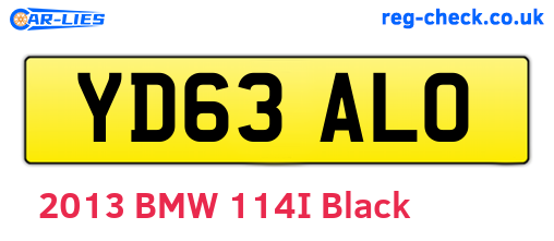 YD63ALO are the vehicle registration plates.