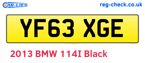 YF63XGE are the vehicle registration plates.