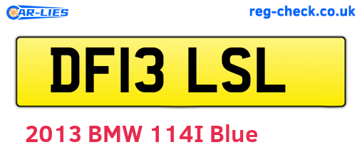 DF13LSL are the vehicle registration plates.