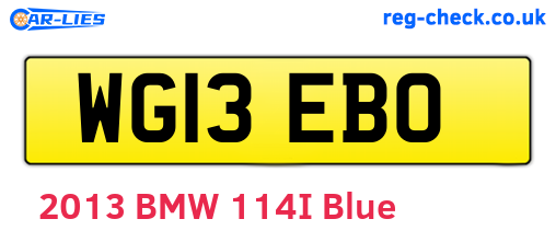 WG13EBO are the vehicle registration plates.