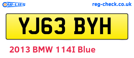 YJ63BYH are the vehicle registration plates.