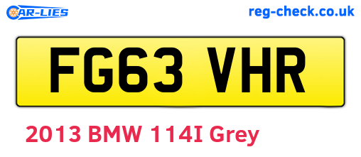 FG63VHR are the vehicle registration plates.