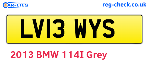 LV13WYS are the vehicle registration plates.