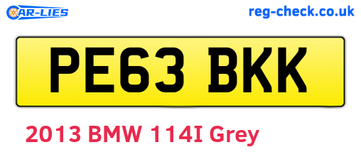 PE63BKK are the vehicle registration plates.