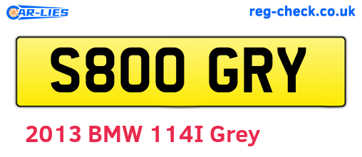 S800GRY are the vehicle registration plates.