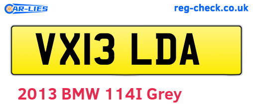VX13LDA are the vehicle registration plates.