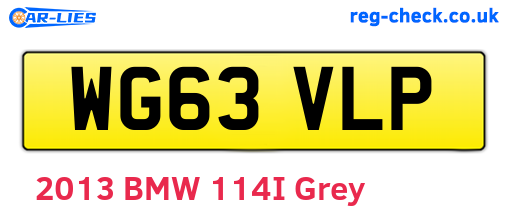 WG63VLP are the vehicle registration plates.
