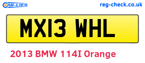 MX13WHL are the vehicle registration plates.