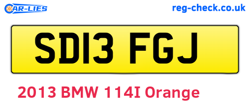 SD13FGJ are the vehicle registration plates.