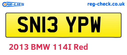 SN13YPW are the vehicle registration plates.