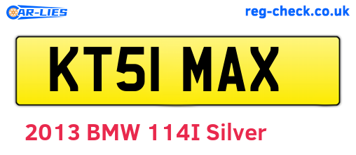 KT51MAX are the vehicle registration plates.