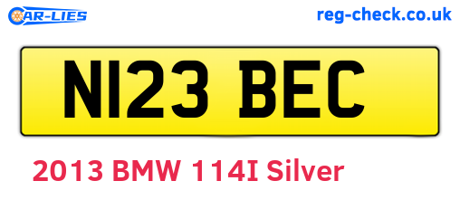 N123BEC are the vehicle registration plates.