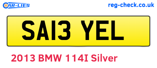 SA13YEL are the vehicle registration plates.