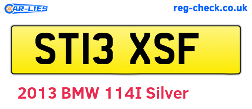 ST13XSF are the vehicle registration plates.