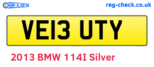 VE13UTY are the vehicle registration plates.