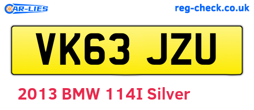VK63JZU are the vehicle registration plates.