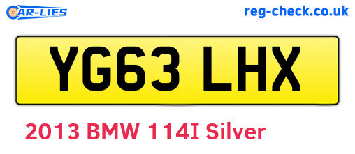 YG63LHX are the vehicle registration plates.