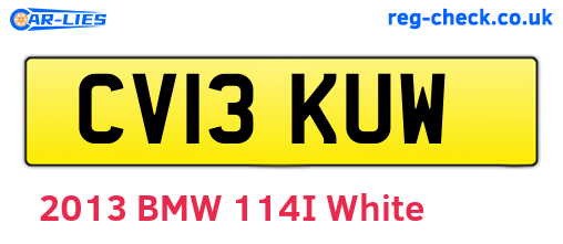 CV13KUW are the vehicle registration plates.