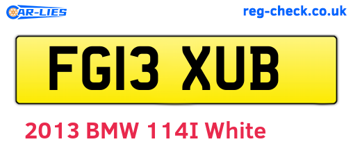 FG13XUB are the vehicle registration plates.