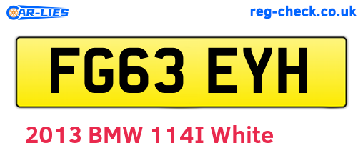 FG63EYH are the vehicle registration plates.