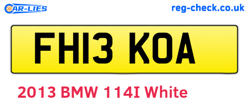FH13KOA are the vehicle registration plates.
