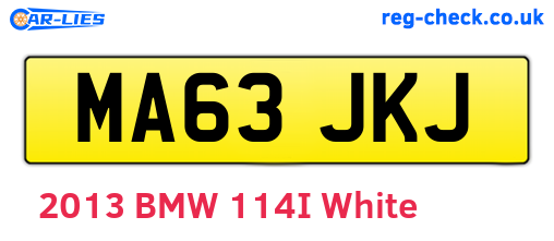 MA63JKJ are the vehicle registration plates.