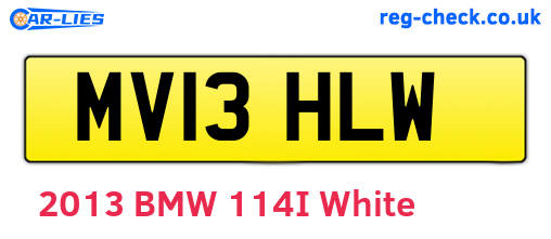 MV13HLW are the vehicle registration plates.